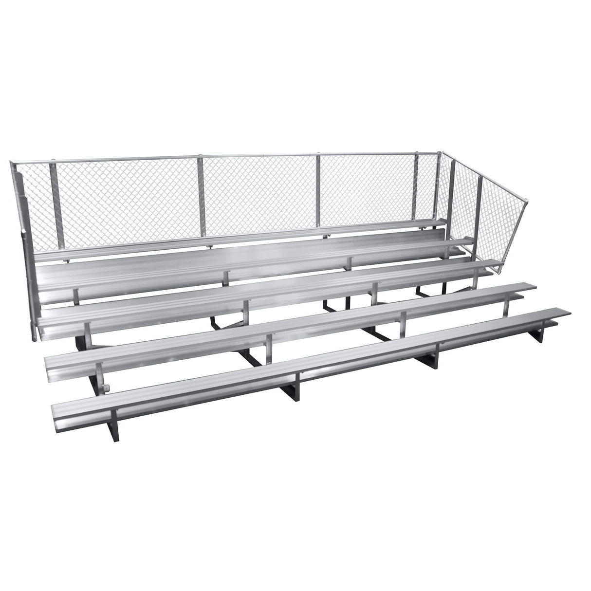 Gared Spectator Stationary Bleacher 5-Row 21′ with Chain Link Guardrail Seating GSNB0521