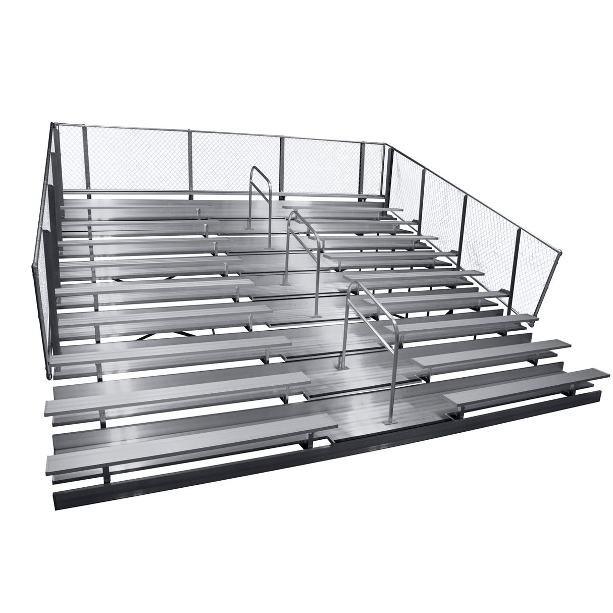 Gared Spectator Stationary Bleacher 27′ 10-Row Aisle Double Footplank Bleachers GSNB1027WA