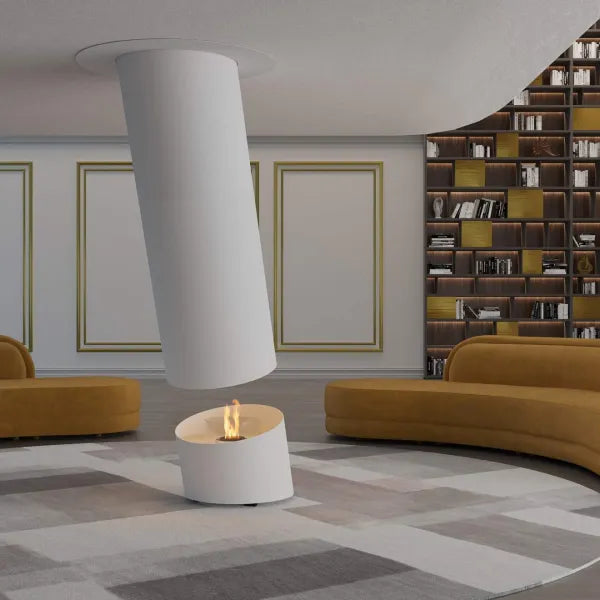 HearthArtSinn Bioethanol High-end Simple Column Real Flame Hanging Fireplaces