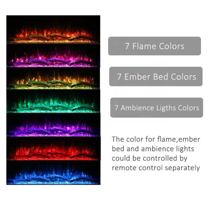 HearthArtSinn Luminex Modern 3D Insertable Electric Fireplace with Logs and Crystals