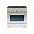 Hallman Bold Series 36" Gas Freestanding Range with Brass Trim