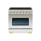 Hallman Bold Series 36" Gas Freestanding Range with Brass Trim