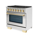 Hallman Bold Series 36" Gas Freestanding Range with Brass Trim