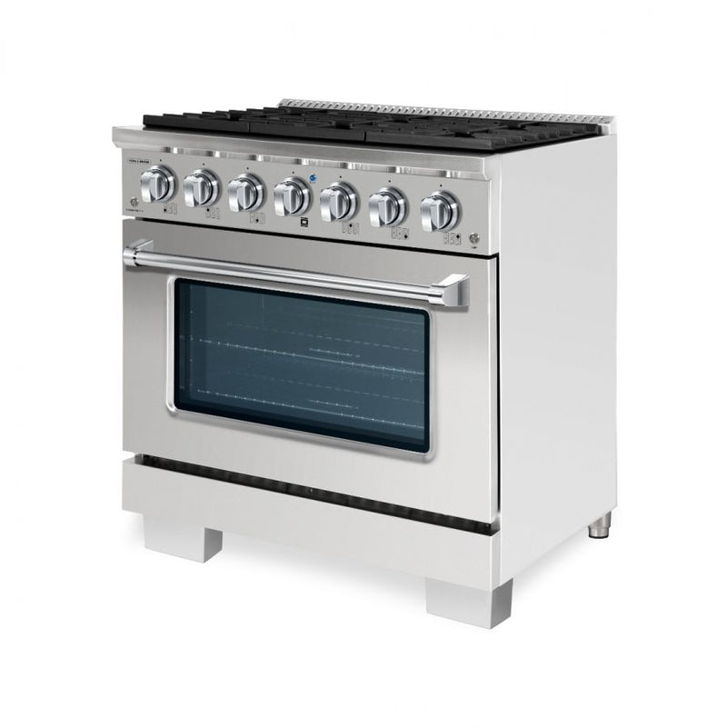 Hallman Bold Series 36" Gas Freestanding Range with Chrome Trim