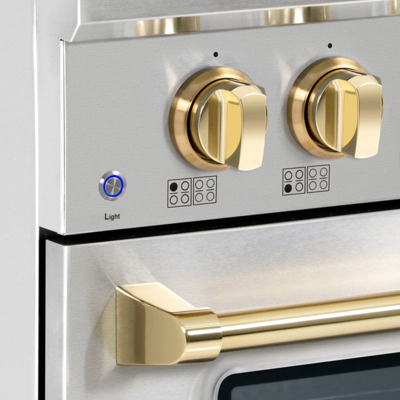 Hallman Bold Series 36" Gas Freestanding Range with Brass Trim