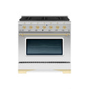 Hallman Classico Series 36" Dual Fuel Freestanding Range With Bronze Trim