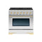 Hallman Classico Series 36" Dual Fuel Freestanding Range With Bronze Trim