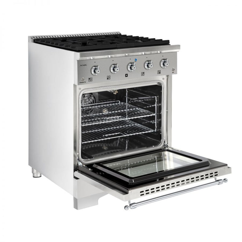 Hallman Classico Series 30" Dual Fuel Freestanding Range w/Chrome Trim