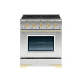 Hallman Classico Series 30" Gas Freestanding Range with Brass Trim