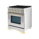 Hallman Classico Series 30" Gas Freestanding Range with Brass Trim