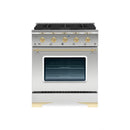 Hallman Classico Series 30" Dual Fuel Freestanding Range with Brass Trim