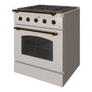 Hallman Classico Series 30" Dual Fuel Freestanding Range With Bronze Trim