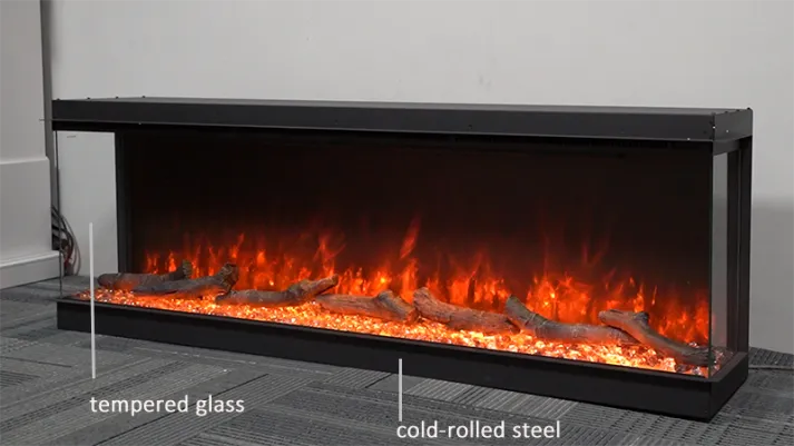 HearthArtSinn Luminex Modern 3D Insertable Electric Fireplace with Logs and Crystals