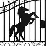 Chery Industrial 12x8 ft Dual Swing Driveway Gate with Horse Pattern
