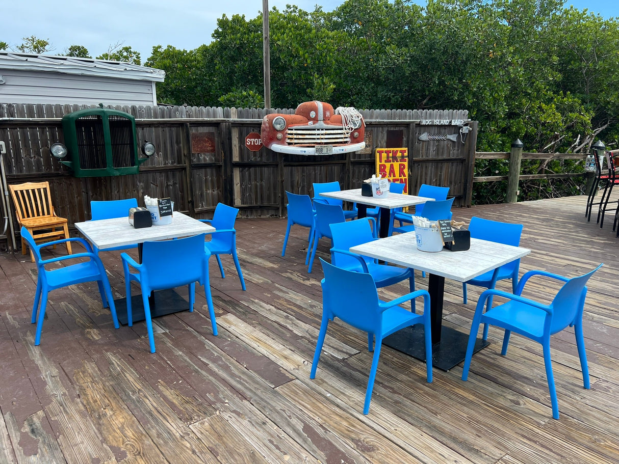 Rainbow Outdoor Pedro Set of 2 Stackable Armchair-Blue