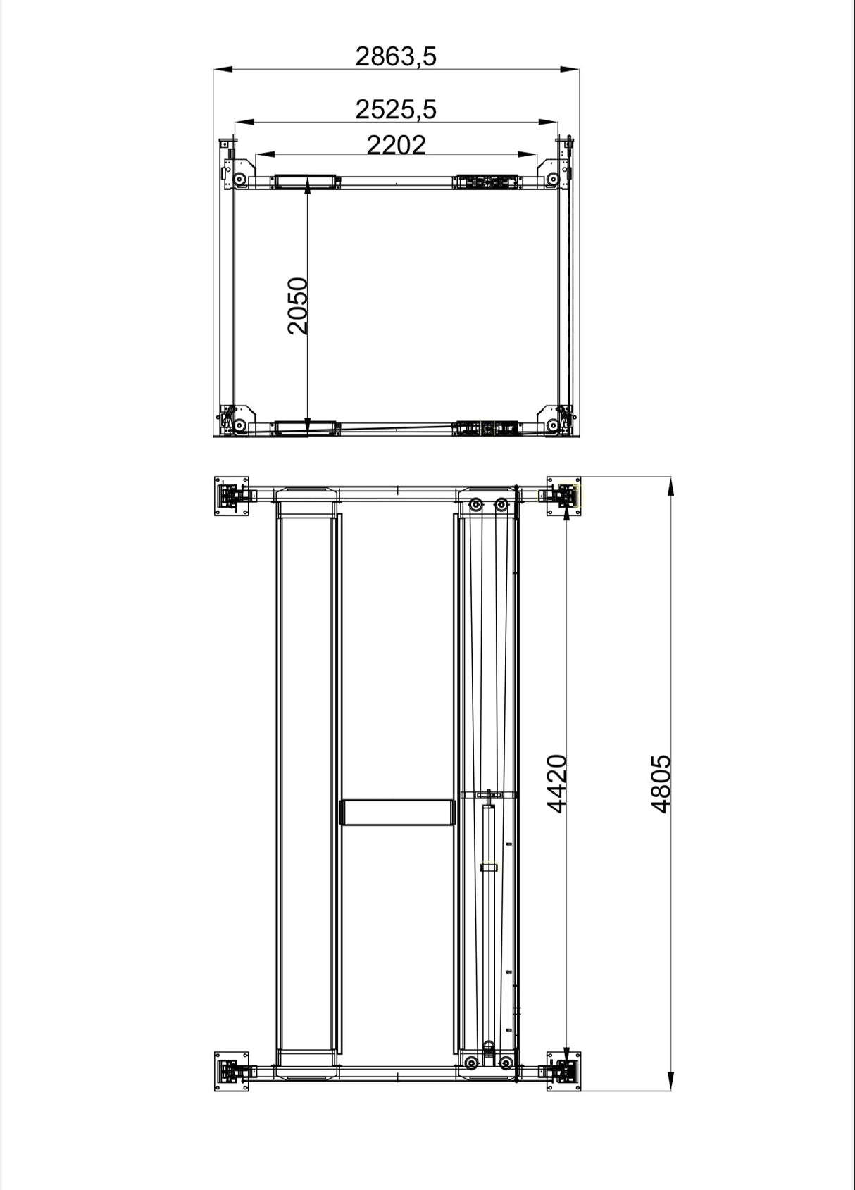 Katool 9500lbs Heavy Duty 4 Post Storage Car Lift KT-4H950