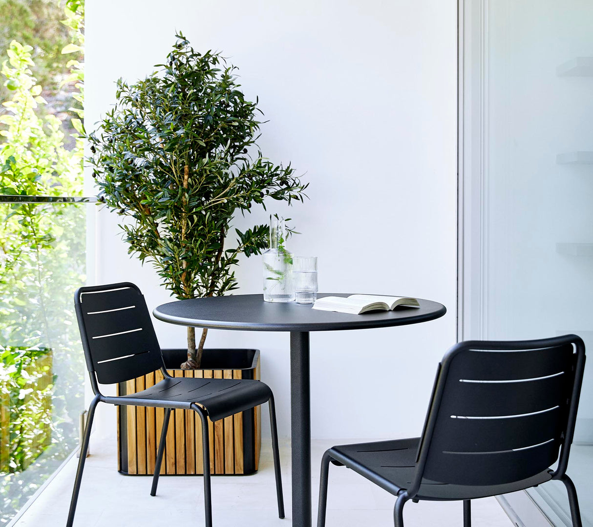 Combine Square Teak & Aluminium Outdoor Planter 5703TAL