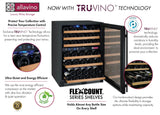 Allavino FlexCount Series 56 Bottle Dual Zone Built-In Wine Cooler Refrigerator with Black Door Right Hinge VSWR56-2BR20