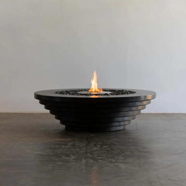 HearthArtSinn Volcano 12 Metal Rock Finish Stepped Gas Fire Pit