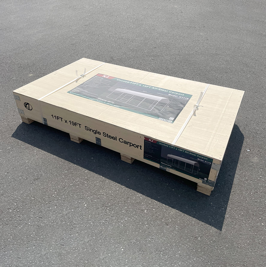 11FT × 20FT Metal Carport Reinforced Steel Roof Shelter for Outdoor Parking