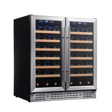 KingsBottle 30-inch Dual Zone Wine Cooler with Low-E Glass Door