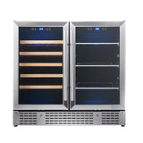 KingsBottle 36-inch Beer and Wine Cooler Combination with Low-E Glass Door