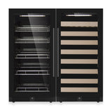 KingsBottle 47" High Upright Wine & Beverage Refrigerator Combo with Low-E Glass Door