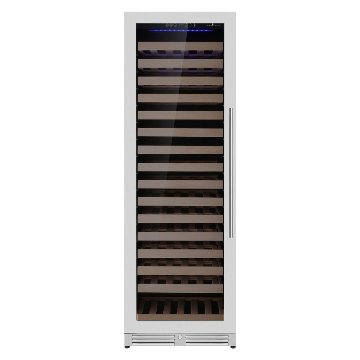 KingsBottle Upright Single Zone Large Wine Cooler With Low-E Glass Door
