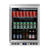 KingsBottle 24 Inch Undercounter Beverage Cooler with Heating Glass Door