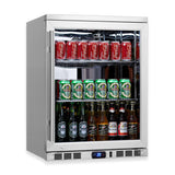 KingsBottle 24 Inch Undercounter Beverage Cooler with Heating Glass Door