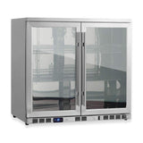 KingsBottle 36-Inch Heating Glass Dual Door Built In Beverage Fridge