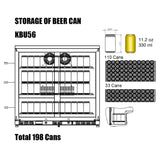 KingsBottle 36-Inch Heating Glass Dual Door Built In Beverage Fridge
