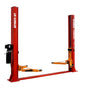 A bright red, two-post Katool Vehicle Lift KT-H100 on a white background, designed to lift a vehicle for maintenance. The lift features two vertical support posts and adjustable lifting arms extending from the base