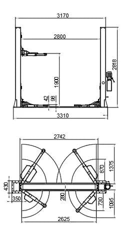 Katool 12000lbs Two Post Lift Single Lock Release Auto Lift Car Lift KT-H120D