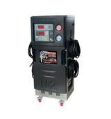 A black and gray Katool KT-N80 Tire Nitrogen Generator with a handle on top and caster wheels. The front panel has a large digital display and several analog gauges, and text on the overlay reads "inflate 4 tires simultaneously at the touch of a button" and "Five Warehouses US stocks Fast delivery".