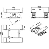 Katool Mid Rise 8000lbs Pneumatic Release Scissor Lift KT-X80