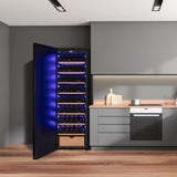 Allavino 76.5" Tall Single Zone Wine Vault with Solid Black Right Hinge Door KWR‑8185‑1SDR