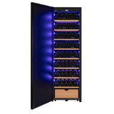 Allavino 76.5″ Tall Single Zone Wine Vault Solid Black Left Hinge Door Wine Refrigerator