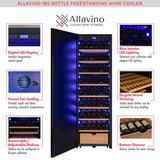 Allavino 76.5″ Tall Single Zone Wine Vault Solid Black Left Hinge Door Wine Refrigerator