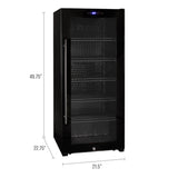 Allavino Contemporary 102 Bottle Single Zone Freestanding Wine Refrigerator with Black Glass Door KWR102S-1BGR