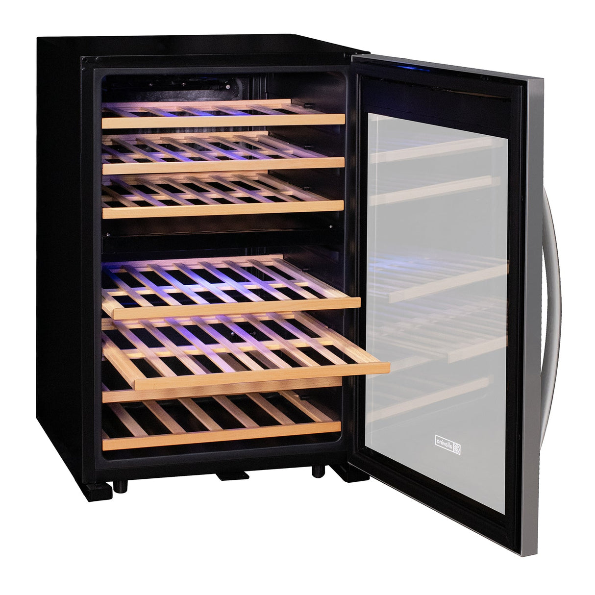 Allavino Cascina Series 47 Bottle Dual Zone Freestanding Wine Cooler Refrigerator with Stainless Steel Door Right Hinge KWR47D-2SR