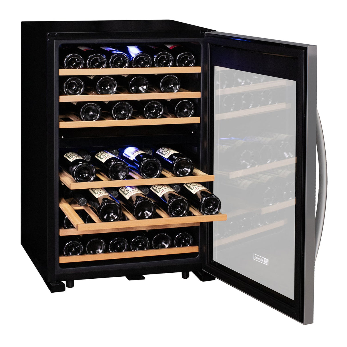 Allavino Cascina Series 47 Bottle Dual Zone Freestanding Wine Cooler Refrigerator with Stainless Steel Door Right Hinge KWR47D-2SR