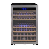 Allavino Cascina Series 47 Bottle Dual Zone Freestanding Wine Cooler Refrigerator with Stainless Steel Door Right Hinge KWR47D-2SR