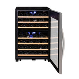 Allavino Cascina Series 47 Bottle Dual Zone Freestanding Wine Cooler Refrigerator with Stainless Steel Door Right Hinge KWR47D-2SR