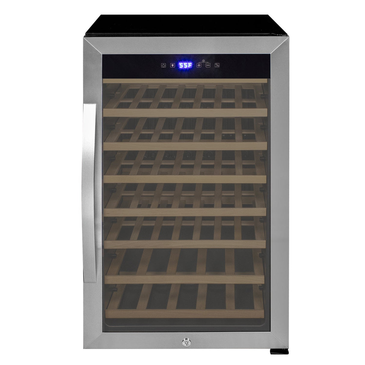 Allavino Cascina Series 50 Bottle Single Zone Freestanding Wine Cooler Refrigerator with Stainless Steel Door Right Hinge KWR50S-1SR