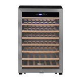Allavino Contemporary 102 Bottle Single Zone Freestanding Wine Refrigerator with Black Glass Door KWR102S-1BGR