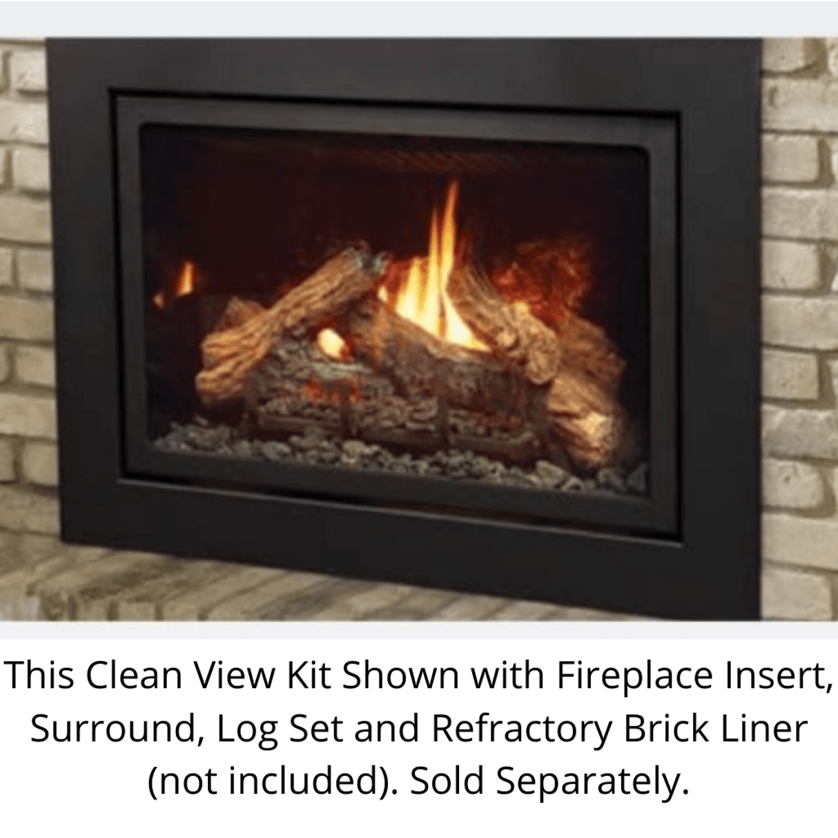 Kingsman I26CV3BL 3.5" Black Clean View Slim Front for IDV26 Fireplace Insert