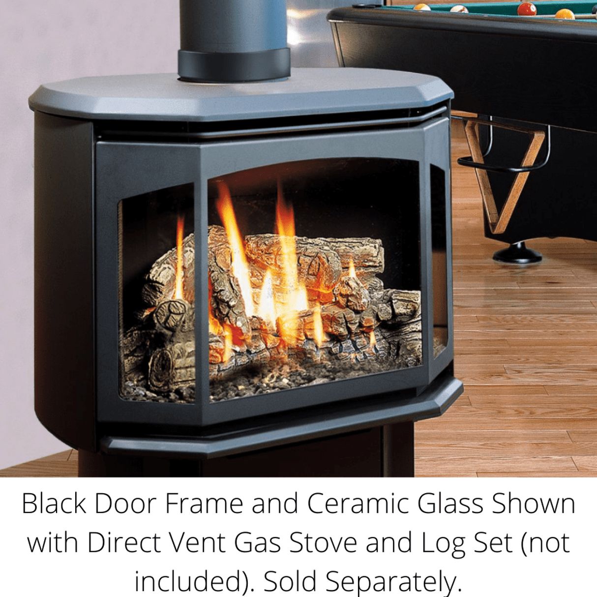 Kingsman F35DB Black Door Frame and Ceramic Glass for FDV350 Direct Vent Gas Stove