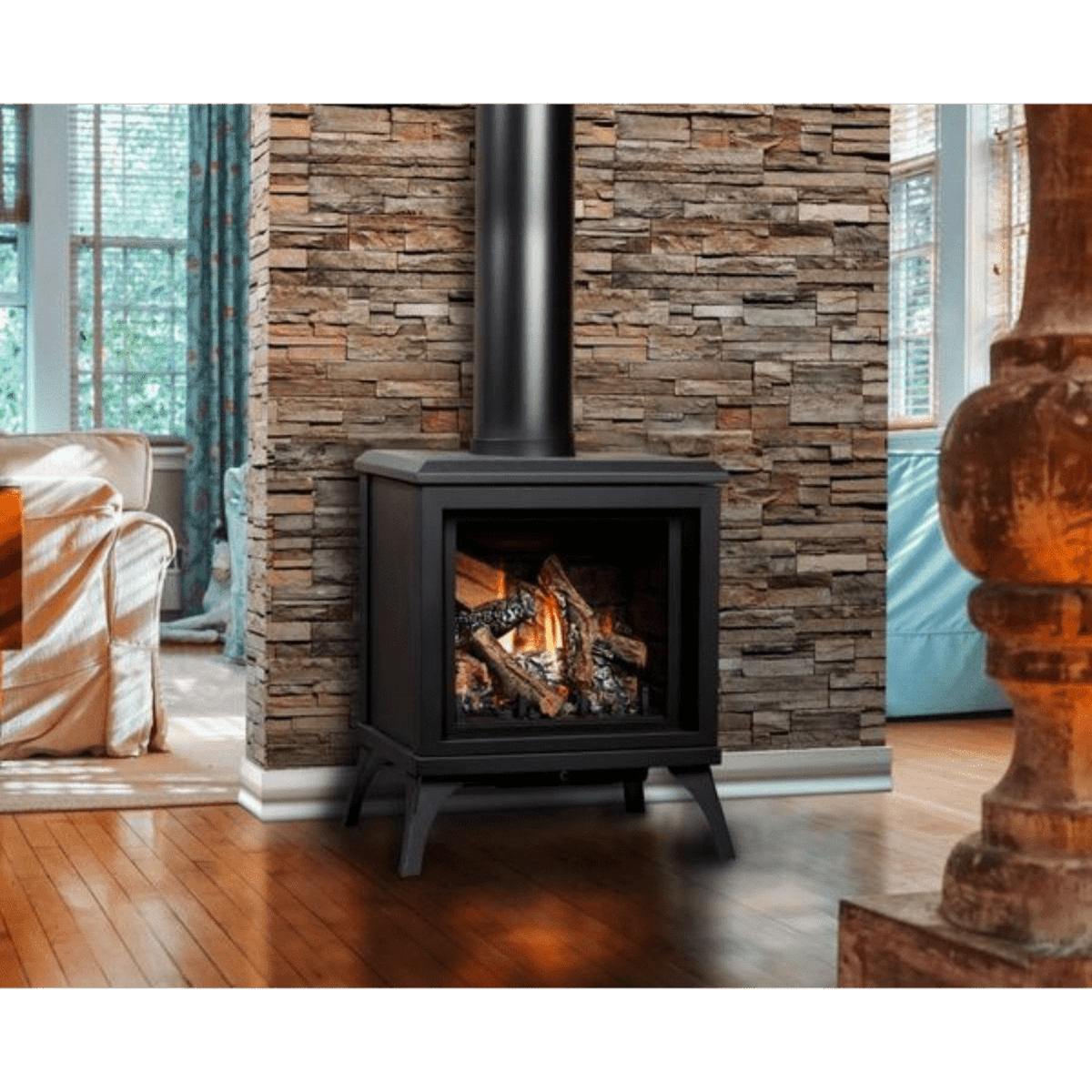 Kingsman FDV200S 23" Millivolt Natural Gas Freestanding Direct Vent Stove