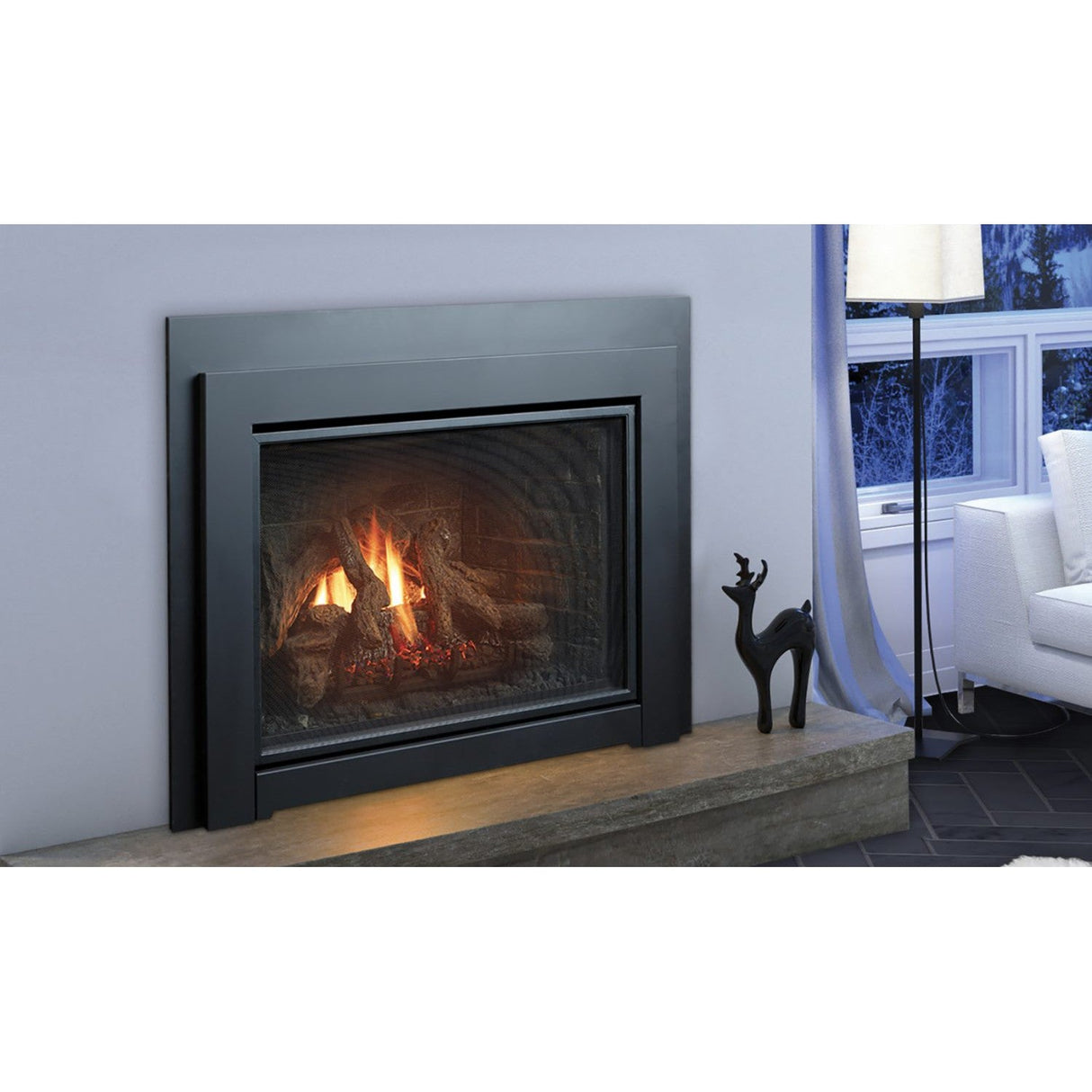 Kingsman IDV44 33" Millivolt Propane Gas Direct Vent Fireplace Insert IDV44LP